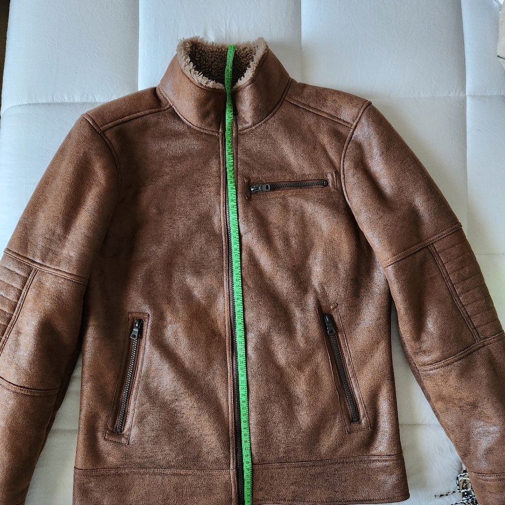 Johnston & Murphy Tan Faux Shearling Jacket - Picture 9 of 14